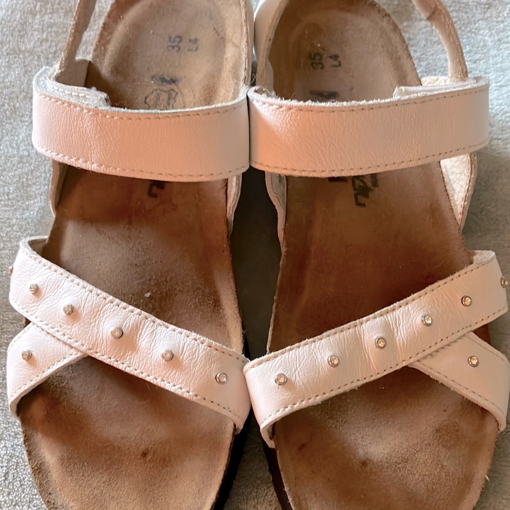 White Naot sandles, size 35